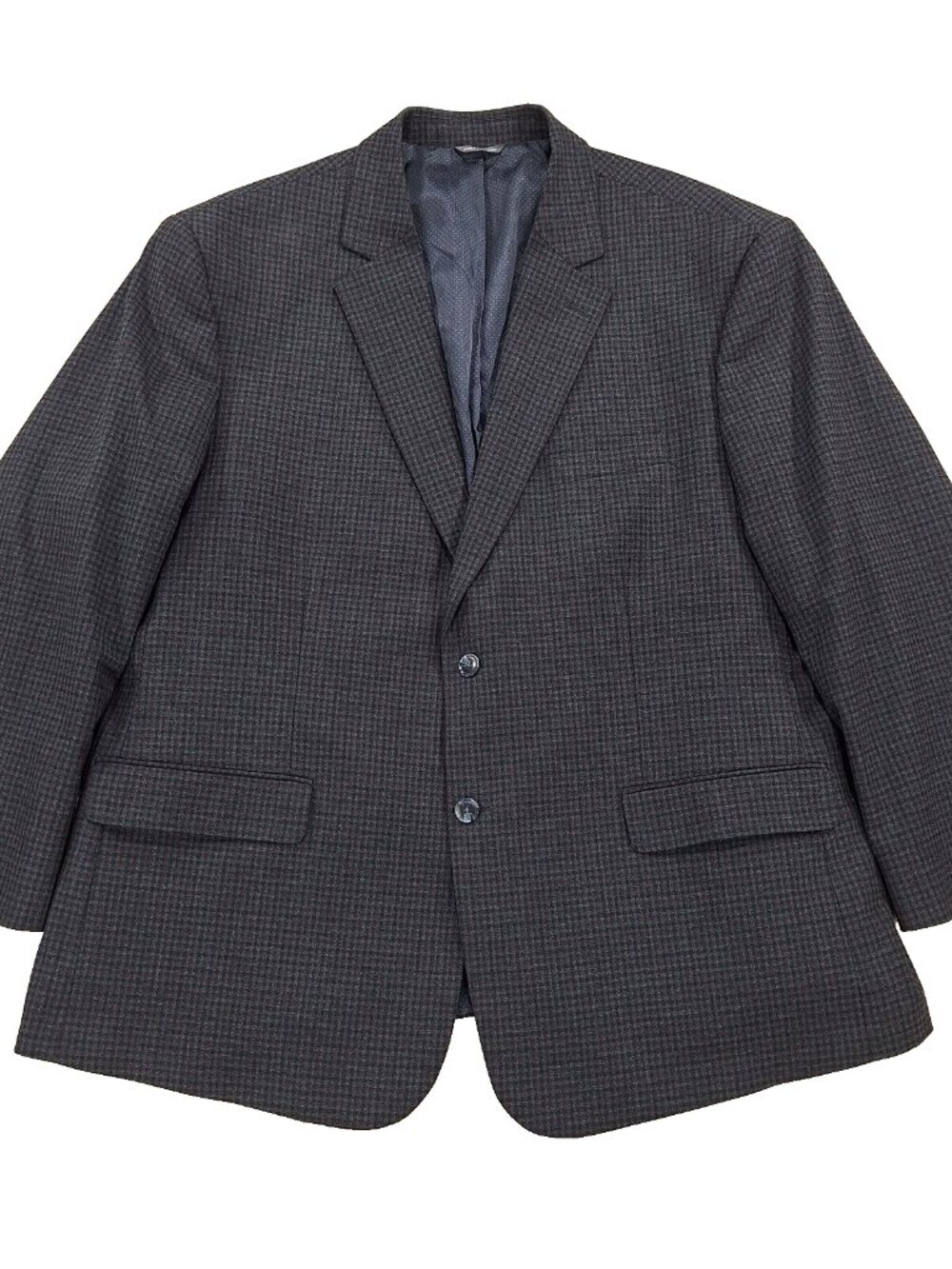 Oak Hill Sports Coat Blazer Men's 2XL (50R-52R) Grey Micro Plaid, Two Button
